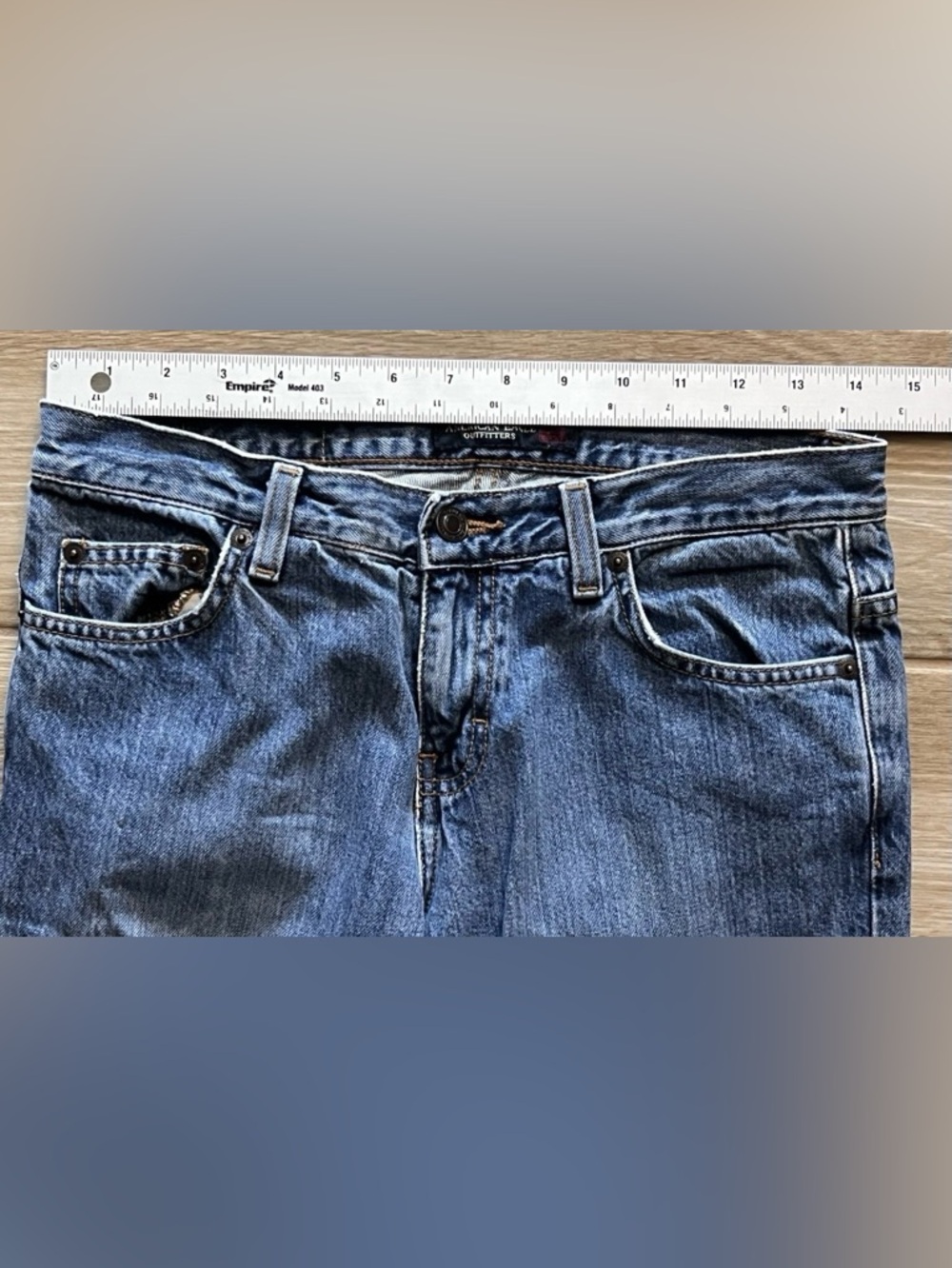 American Eagle Artist Jeans Size 4R Blue Bootcut Cotton Blend Rise Boho Y2K - Picture 5 of 10